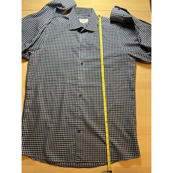ETON Blue Dress Shirt Contemporary Fit Mens Size Large 42 16.5 Blue Checked - Picture 4 of 7
